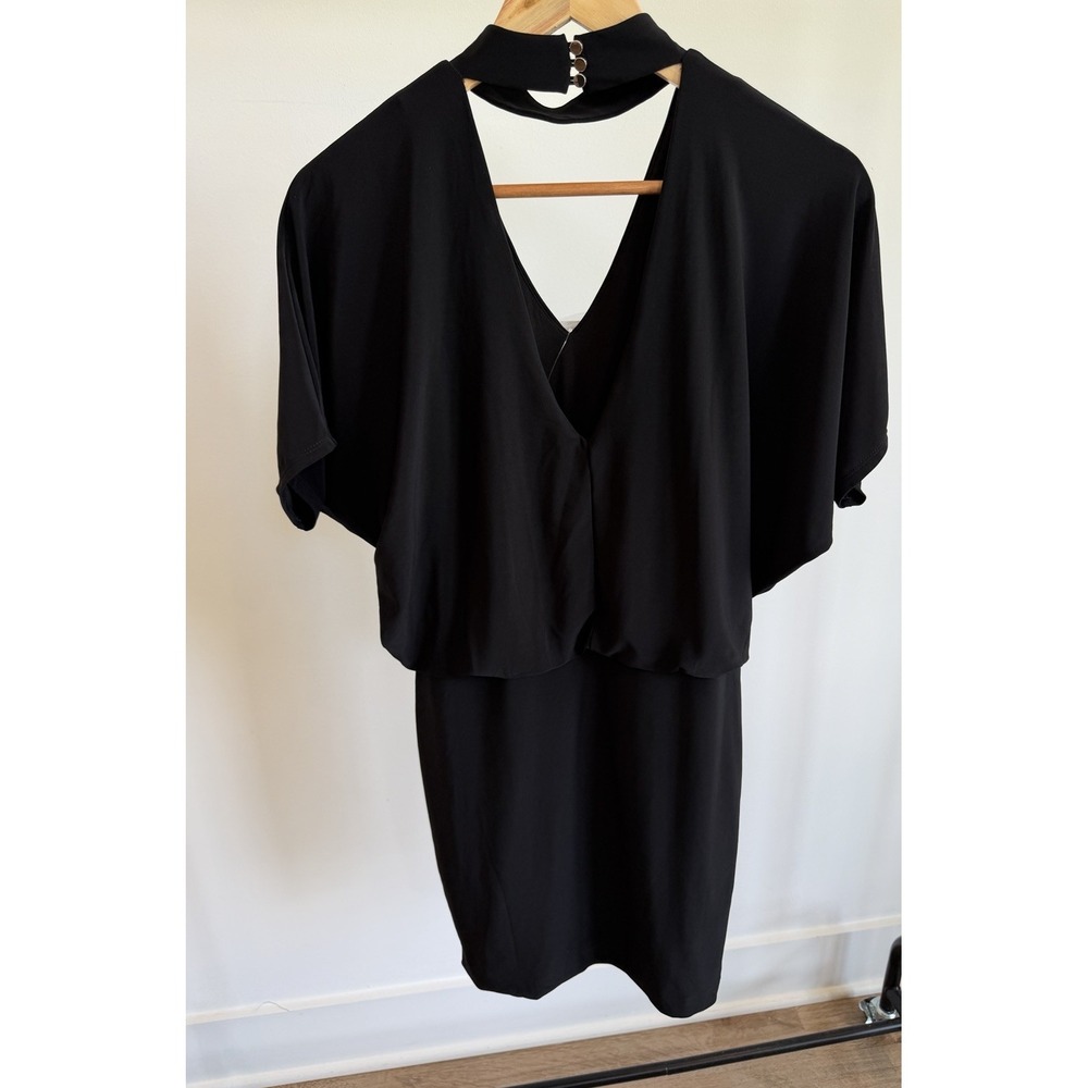 White House Black Market Black Cutout Choker Sheath Dress Sz XXS Date Night NWT - Picture 5 of 7